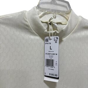 Adidas Women's Ivory Golf Ultimate 365 HEAT.RDY Mock Long Sleeve Shirt. -Size: L